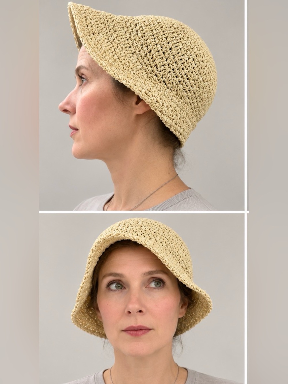 Handwoven Straw Bucket Hat inspired by Regency Sense and Sensibility Bonnet